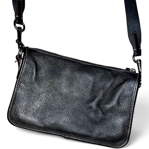 COACH x PEANUTS Black Heritage Convertible Crossbody with Snoopy Motif - Picture 4 of 12